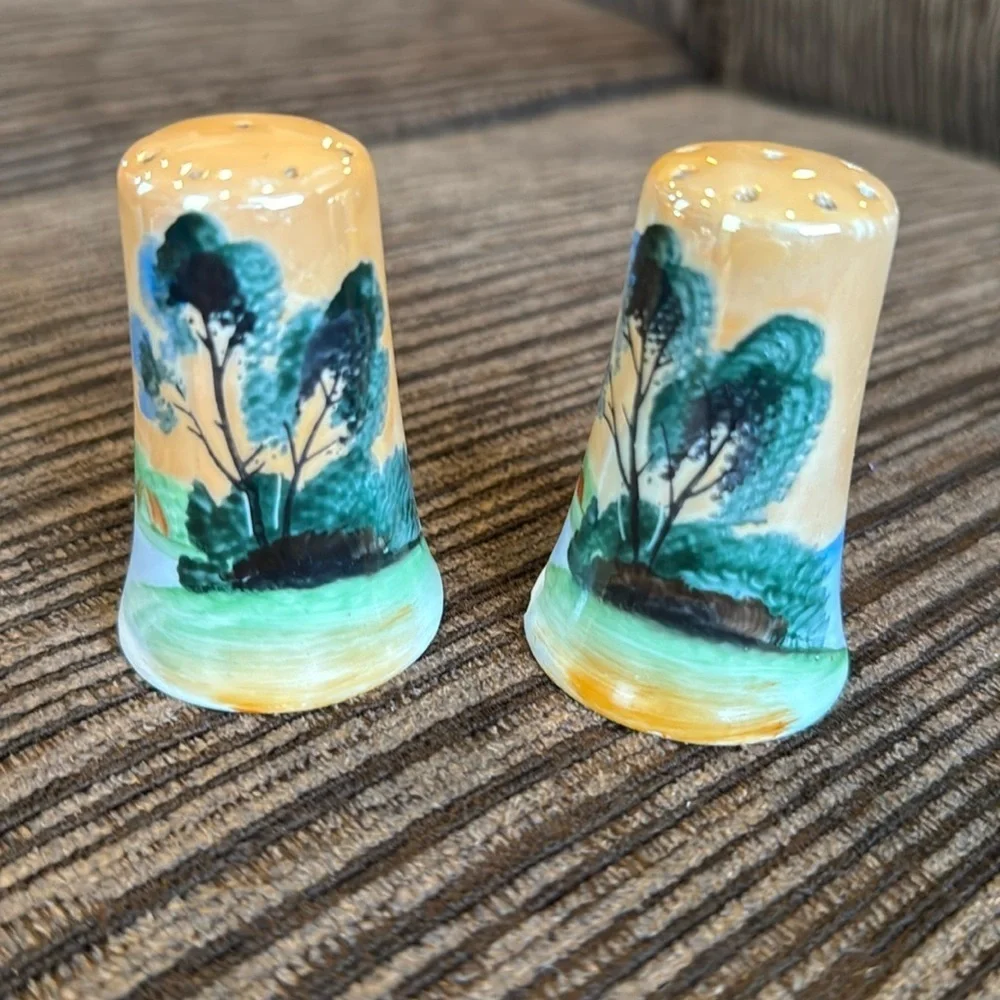 Handpainted Japanese Salt And Pepper Shaker Set
